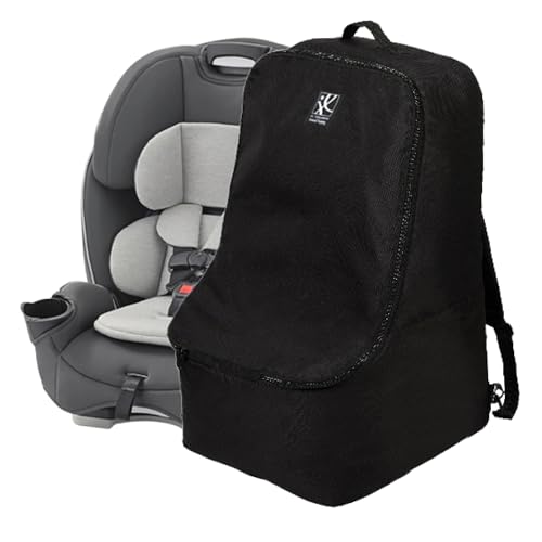 J.L. Childress Padded Backpack Car Seat Bag - Travel Bag for Airplane, Fits Most Baby & Infant Car Seats, Boosters, & Carriers, Airport Accessories for Gate Check or Baggage Check - Ultimate, Black