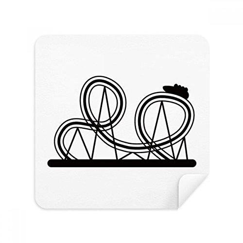 Lunettes chiffon de nettoyage silhouette roller coaster noir tissu suède écran téléphone 2pcs