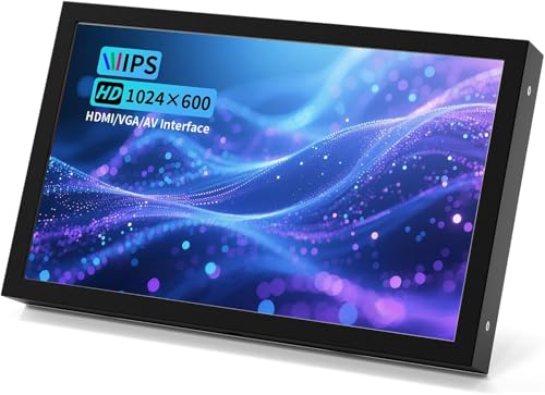 JUN-ELECTRON Mini Monitor 7 Inch Screen HDMI, VGA, AV, BNC, 1024 × 600 Small IPS Screen with...