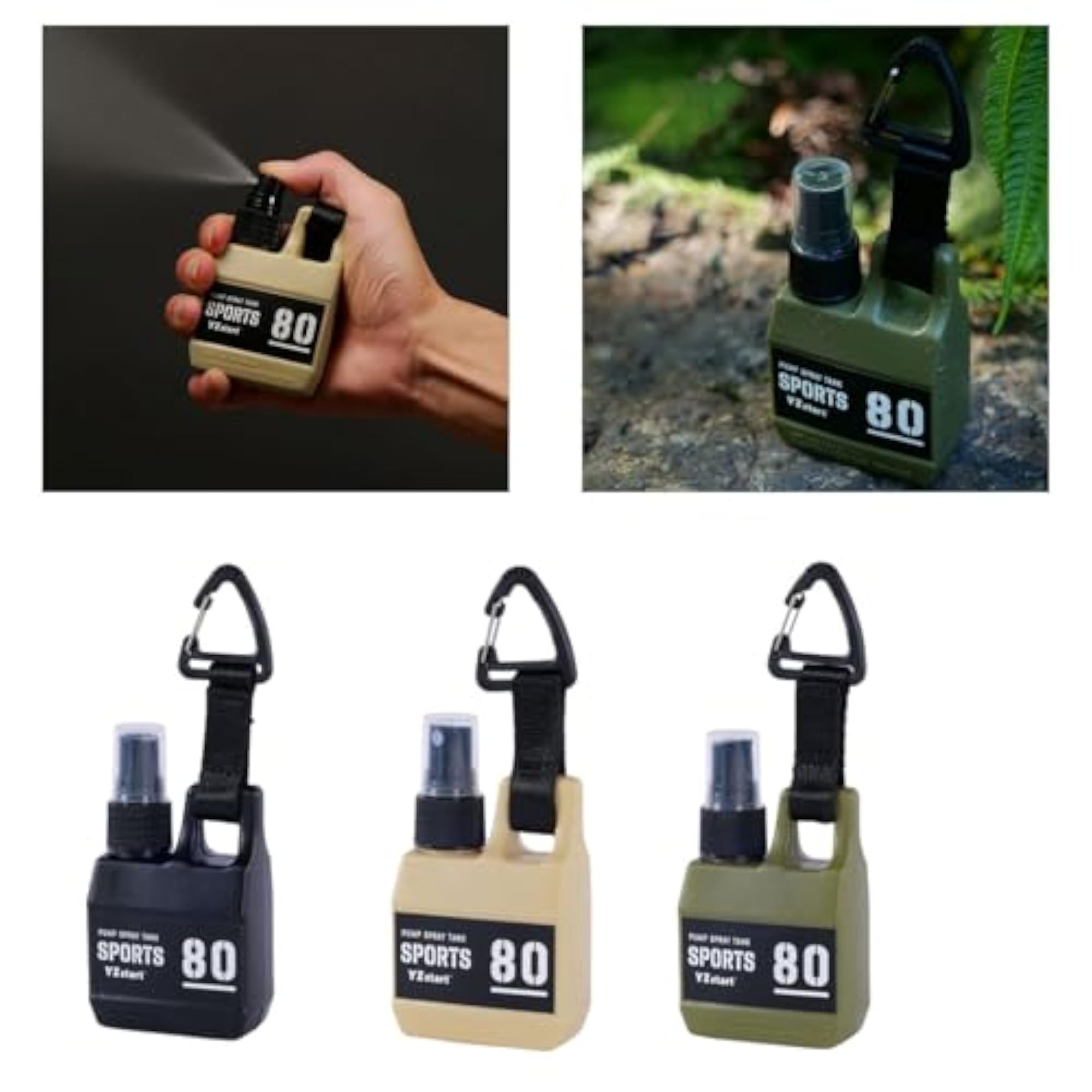 80Ml Travel Mist Spray Bottle with Carabiner, Refillable