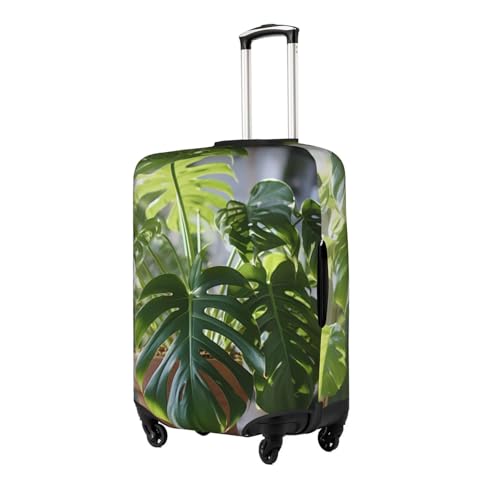 Housse de valise Monstera blanche taille S élastique et imperméable - 3