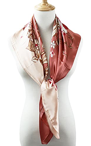 Image of Women's 35 inch Satin Square Silk Like Hair Scarves and Wraps Headscarf for Sleeping | Silk Feel Neckerchief, Hair Scarf, Fashion Bandana, Headscarf, Headband, Hair Wrap Sleeping, Daily Fashion Styling