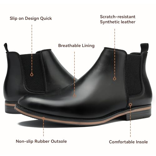 Image of Cestfini Men Chelsea Boots Casual Suede Dress Boots Comfortable Oxfords Ankle Boots for Men