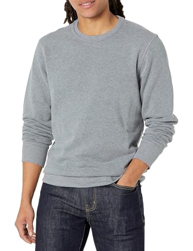 Amazon Essentials Mens Crewneck Fleece Sweatshirt with Ribbing (Available in Big & Tall) Light Grey Heather 3X-Large Big Tall