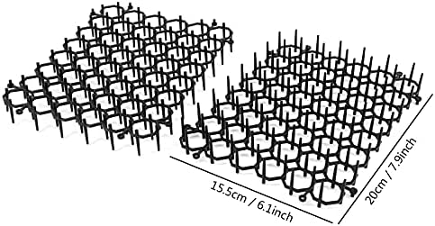 Cat Scat Mat with Spikes, Cat Repellent Mat, Flat Prickle Strip Dig Stopper, Pet Deterrent Mats for Garden, Fence, 7.9×6.1Inches (24 Pcs)