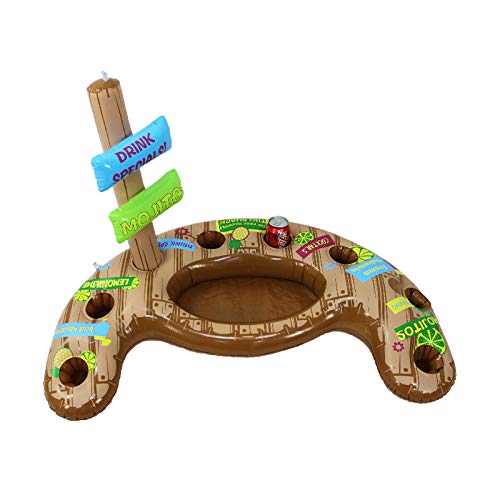 HaavPoois Bandeja de Comida Inflable de Agua Curvada Piscina Mesa Flotante Fiesta de Piscina Portavasos Inflable