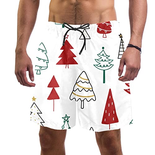 Maillots de bain pour hommes JDEZ à motif timbres de Noël et short de plage