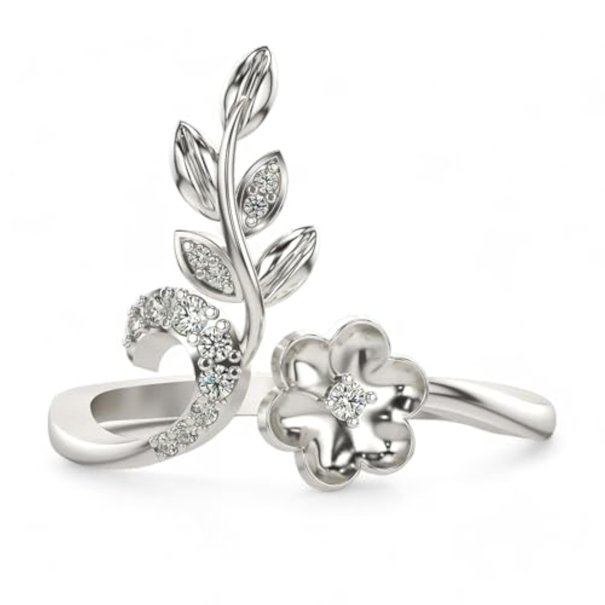 Women's Sterling Silver & Lab Grown Diamond 0.09cts Ring, Elegant