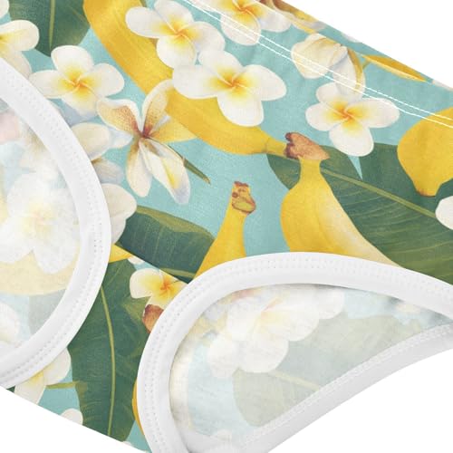Wusikd Bananas Plumeria Girls' Underwear Cotton Flowers Girls Briefs Soft Toddler Underwear 2T4