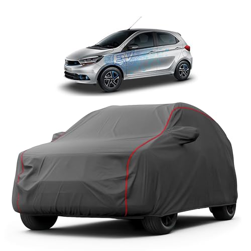 Image of Heavy-Duty Car Cover for Compatible with Tata Tiago EV (2022 to 2025 All Models) Deluxe Car Protection Cover - Waterproof & UV-Resistant All-Season Exterior Protection