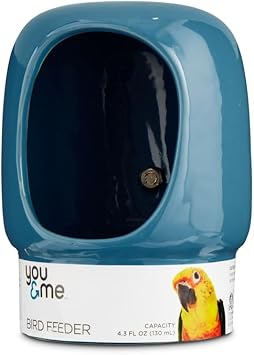 You & Me by Petco Curved Bird Crock with Clamp Blue