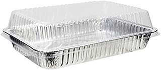 Disposable 9X13 Regular Weight Aluminum Foil Pans Half Size with Dome lid 10