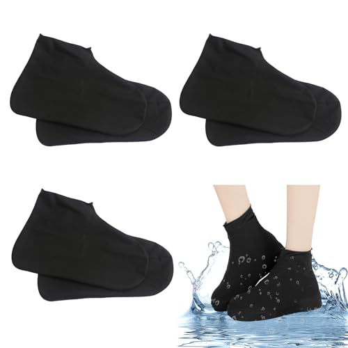 KASESSS 3 Pares Cubre Zapatos Impermeable, Goma Cubrezapatos Impermeable, Reutilizable Protector Calzado lluvia, Antideslizante Funda Zapatos lluvia, Waterproof Shoes Cover para Lluvia, Día de Nieve