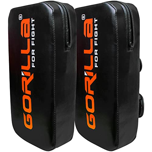 Kit Profissional Muay Thai Manopla Foco Soco Boxe + Aparador Chute Almofada Alvo De Pé Gorilla