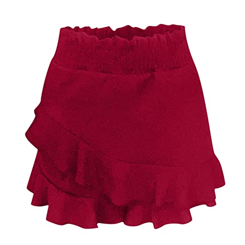 Calças de lã plus size femininas shorts saias skatista mini saia praia linho solto algodão cintura a