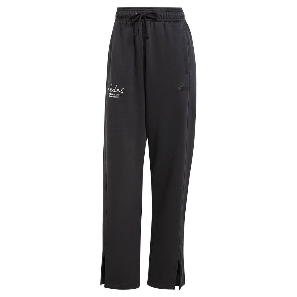 adidas Signature Graphic Embroidery Fleece Straight Leg Pant - Spodnie Kobiety