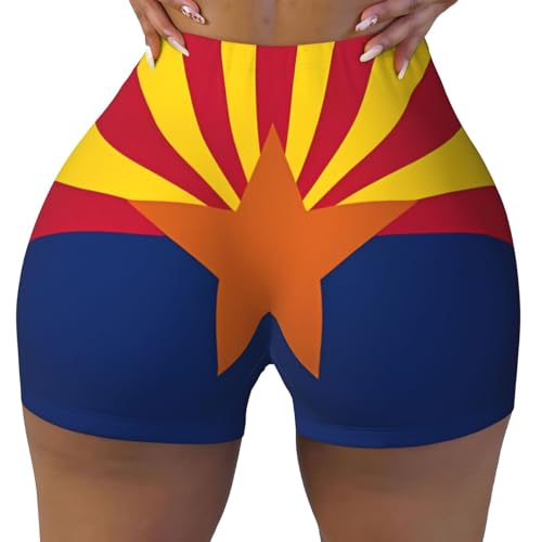 Arizona Flag Pattern Sports Shorts, high Elastic Slim Fitness Pants, Suitable for Yoga/Leisure/Daily wear