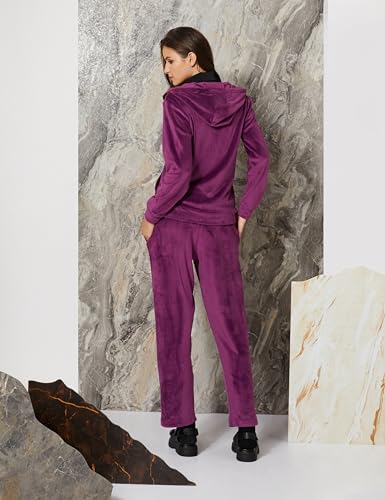 Image of Amazon Brand - Symbol Womens Velour Hodded Sweatshirt and Bottom Co-ord Set (Available in Plus Sizes)