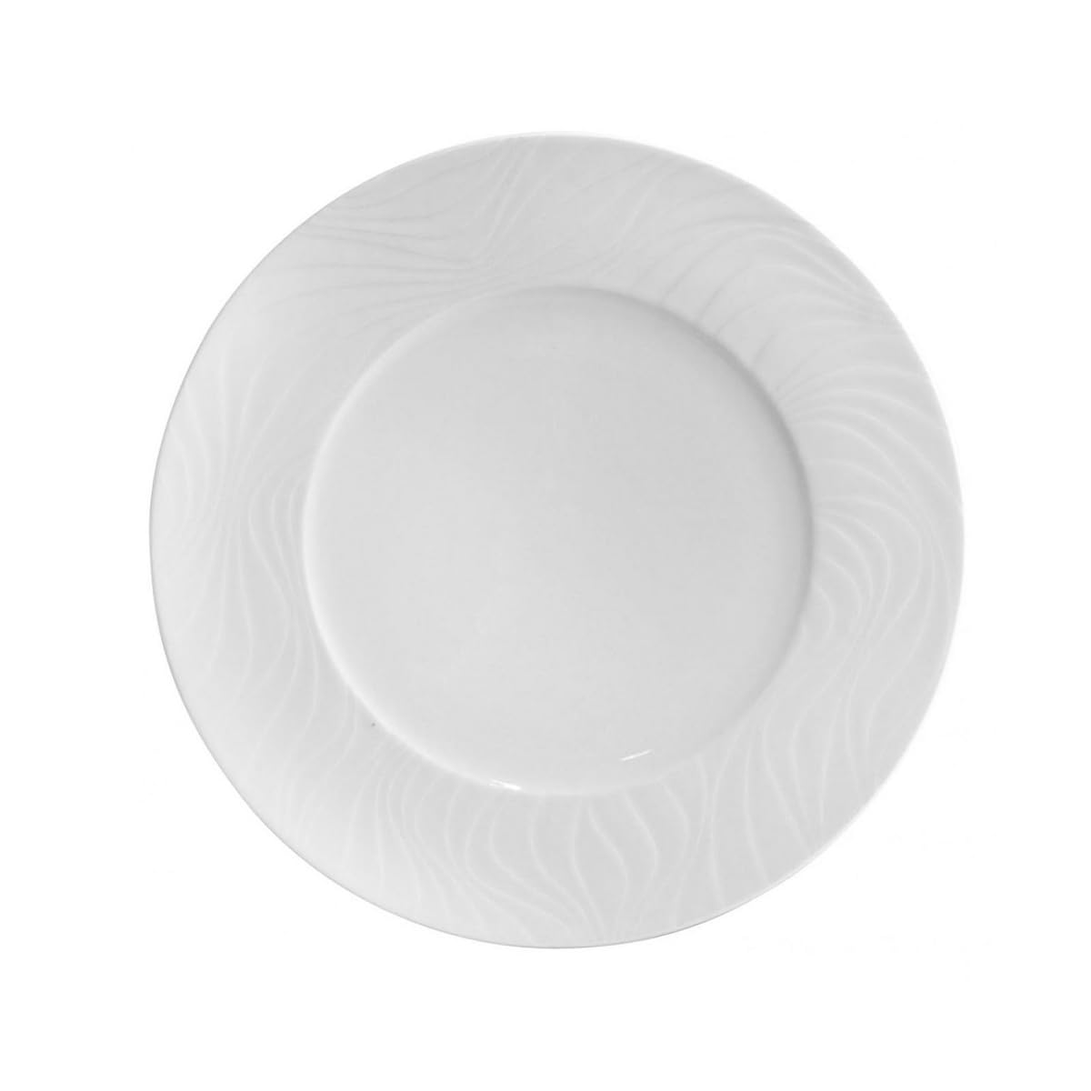 Set de 24 assiettes pains RIA rondes, plat pour servir des tranches de pain, salade et dessert en porcelaine blanc - diamètre 16 x hauteur 2 cm