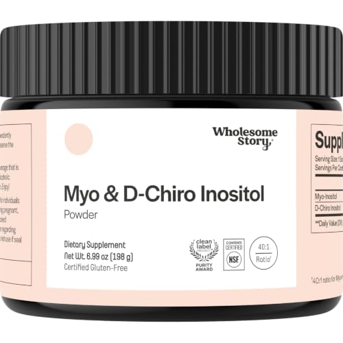 Myo-Inositol & D-Chiro Inositol Supplement Powder for Women | Hormonal Balance & Healthy Ovarian Function Support | Vitamin B8 | Great Alternative to Capsules | 40:1 Ratio | 90 Servings