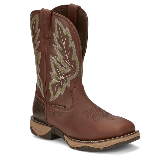 Tony Lama Mens TLX Burgess 11 Inch Waterproof Steel Toe Work Safety Shoes Casual - Brown - Size 13 EE2