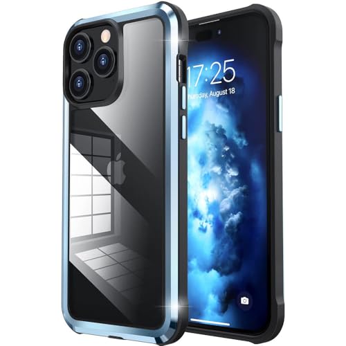 Étui iPhone 14 Pro Max silicone violet et pare-chocs métal transparent