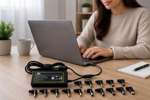 Image of WISTAR 65Watt Universal Laptop Adapter with 18 Interchangeable Connector pins Compatible for Toshiba /HP /ASUS /Lenovo /Samsung /Sony /DELL /ACER /for All Type C 65W Laptop