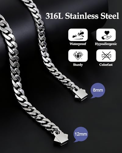 Pulsera de eslabones cubanos de acero inoxidable miniatura 3
