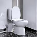 500watt Macerating Toilet with Pump, Two-Piece Upflush Toilet For Basement, Powerful & Quiet Macerating System With 3 Water Inlet & Ac Vent, 36ft Vertically, Compact Bowl