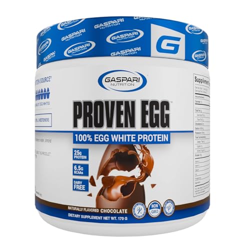 Gaspari Nutrition Proven Egg White Protein Powder, 25g Chocolate Protein Powder, 100% Egg White Protein, Keto Friendly, Dairy and Lactose Free, Soy Free (1 lb, Chocolate)