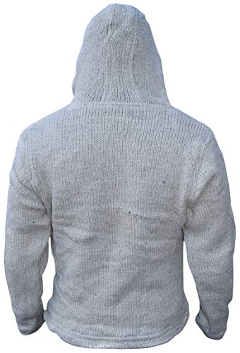 Gheri Natural Woolen Knitted Hand Made Sherpa Jacket Jumper Hoodie3