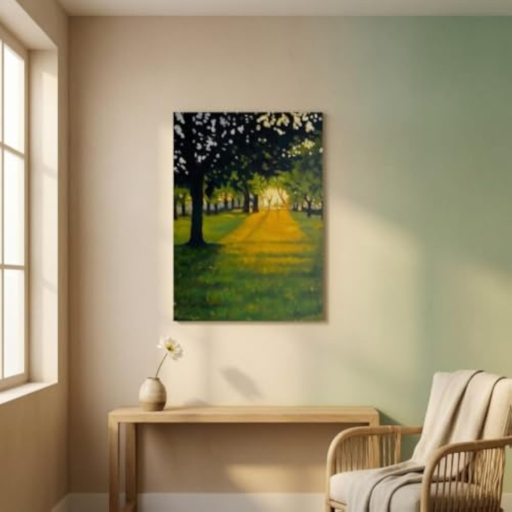 Rectangular Framed Canvas Painting Ready to Hang