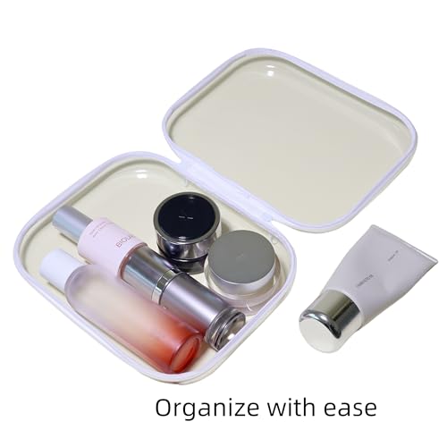 Image of 2-Pack Clear Hard Shell Zipper Case, Large & Small, Transparent, Durable Plastic, Ideal for Building Blocks, Puzzles, Cosmetics, Stationery