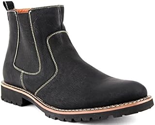 Ferro Aldo Men's 506020 Ankle High Round Toe Chelsea Dress Casual Boots, Black