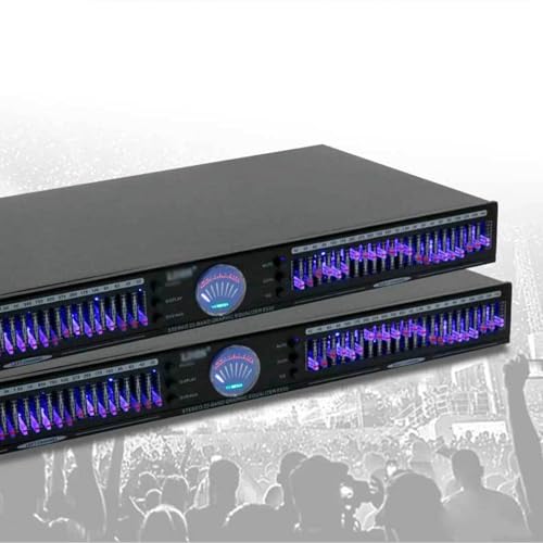 Ecualizador gráfico estéreo McbeAn, ecualizador de audio gráfico de 22 bandas, ecualizador digital de audio estéreo, 10 efectos preestablecidos, procesador de reducción de ruido DSP, para locales KTV, estudios de música y equipos DJ miniatura 7