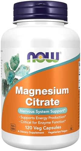 NOW Supplements, Magnesium Citrate, Enzyme Function*, Nervous Sys...