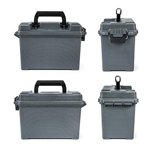 GUGULUZA Ammo Can Combo 2 Pack Waterproof Storage Containers for Great Pistol, Rifle, or Shotgun Ammo Storage Box