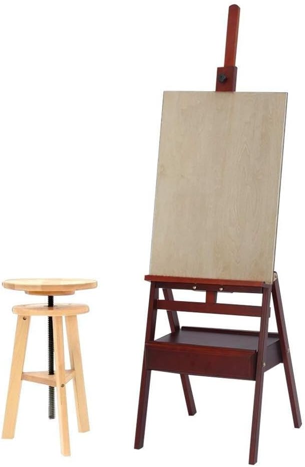 Wooden Sketch Box with Storage Shelf for Artists, 2-Piece Set, Windproof Drawing Stand, Convenient Tabletop & Floor Display Craft
