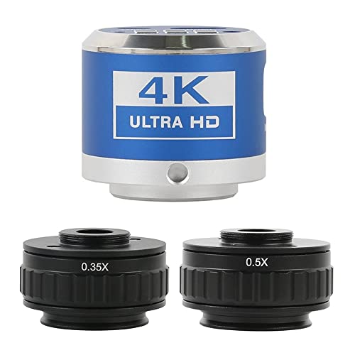 Microscope 12MP 4K 1080P H_DMI USB Industrial Video Microscope Camera 0.35X 0.5X Trinocular Stereo Microscope C Mount Adapter Lens(A)