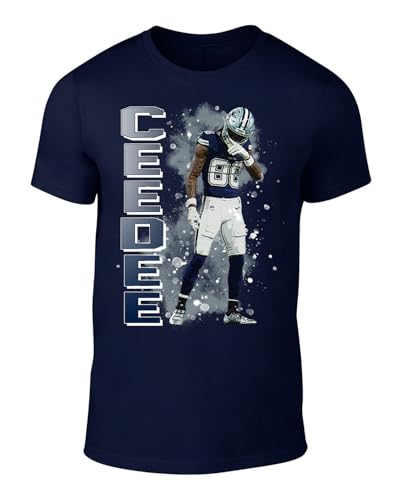 DTGVirgil Navy Dallas Ceedee Lamb Spray Paint Style Throwback Style T-Shirt Mens Adult Medium