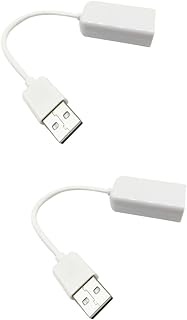UKCOCO 2pcs USB audio Adapter card 7.1 Channel Sound Card Computer Headphone Sound Card USB Sound Card USB 2.0 Sound Card Sound with Cable Line External microphone white