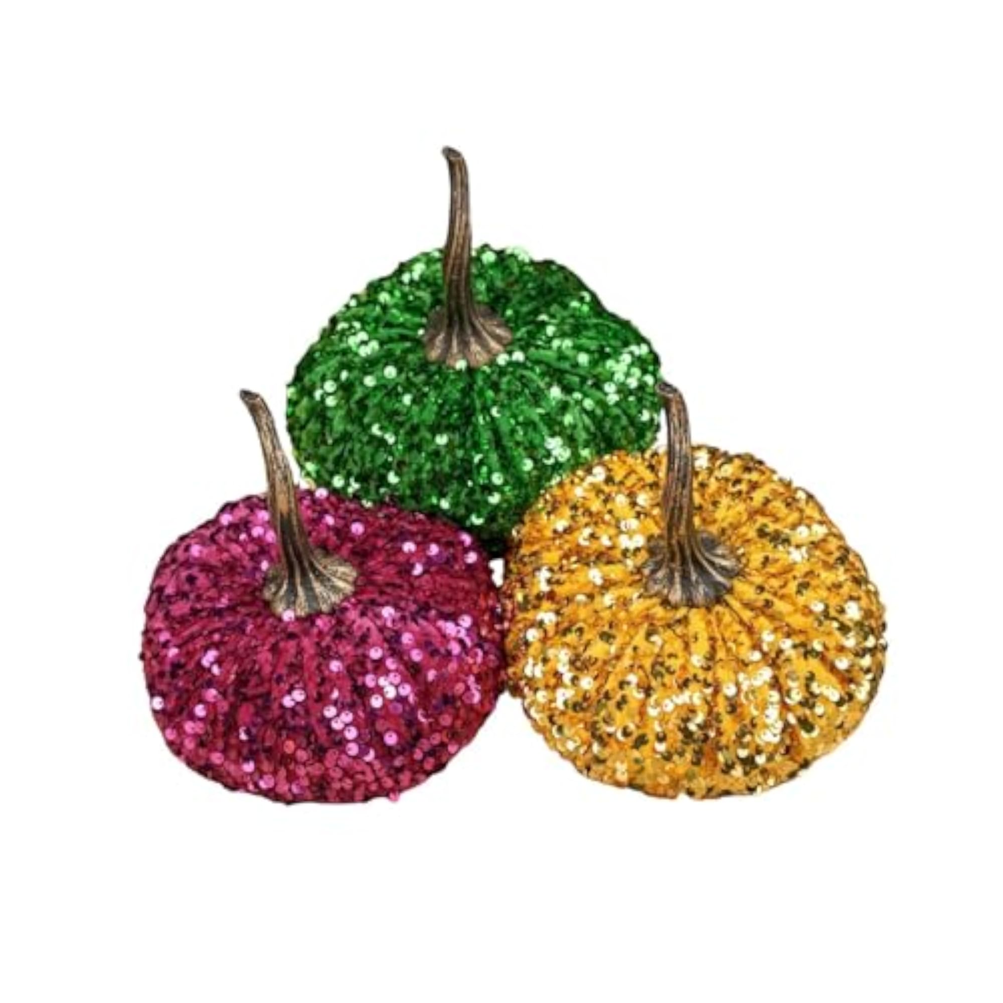 3X Thanksgiving Pumpkins Rustic Velvet Pumpkins for Mantel