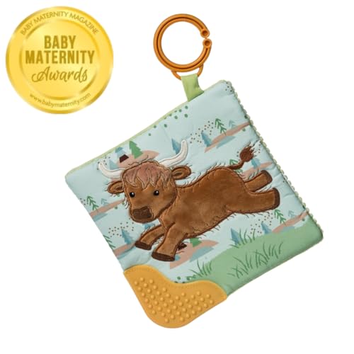 Image of Mary Meyer Crinkle Teether Toy with Baby Paper and Squeaker, 6 x 6-Inches, Hetty Highland Cow