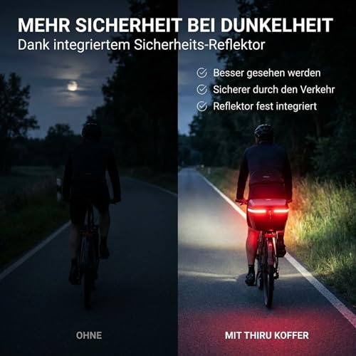 Thiru Touring-Tresor Fahrradkoffer 14L - abschließbare wasserdichte Fahrradbox für Gepäckträger - diebstahlsichere Hartschale mit Universalhalterung für E-Bike, Trekking- & City-Bike (2er Set)