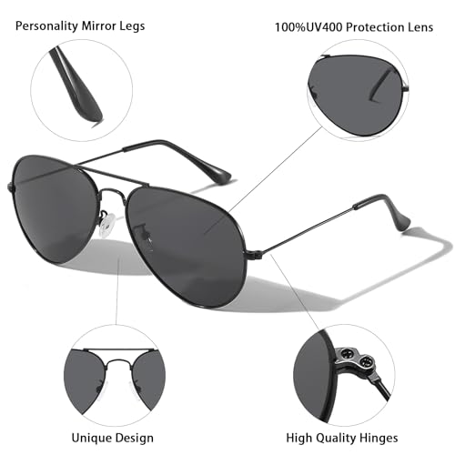 Classic Aviator Polarized Sunglasses for Men Women Metal Frame UV400 Protection Lightweight for Driving Outdoor2