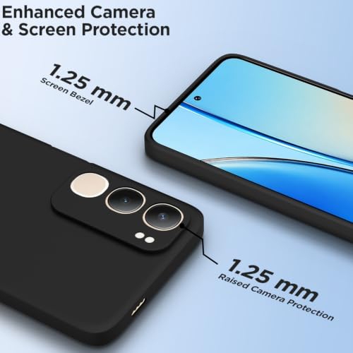 Image of Outlouders Back Cover for Vivo Y19s / Vivo Y29 5G | Camera Protection | Durable Soft Matte Silicone Bumper Case (Black)