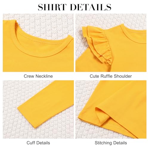 Image of SANMIO Toddler Girl Clothes Cute Ruffle Sleeve Shirt Floral Pants Headband | 3Pcs Fall Winter Outfits Kids Girls Clothing Set 1-6T