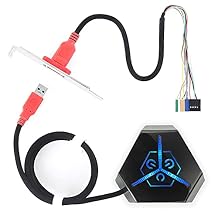 ATX Power Switch with USB PC Remote Start Motherboard Power and Reset Button Extension 4.0 ft/124 cm Black