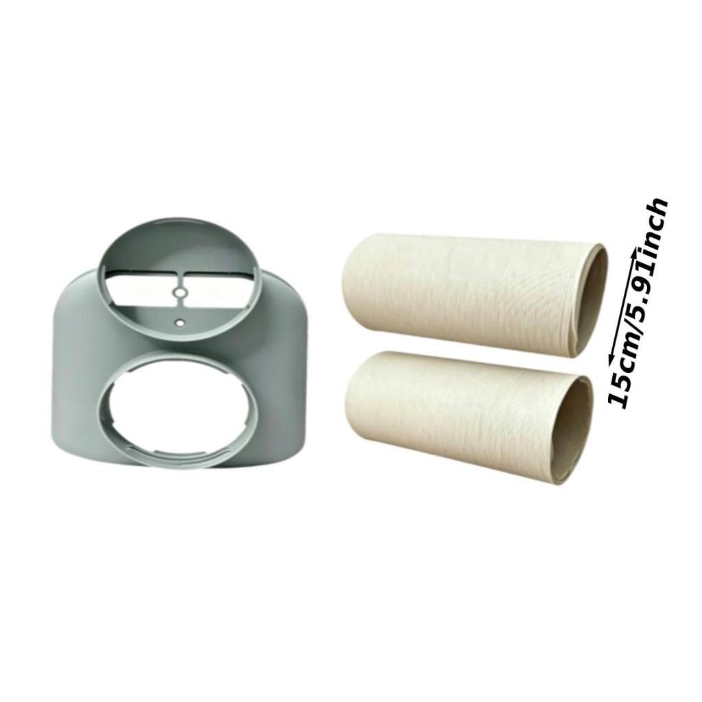3 Piezas Acoplador de de para Aire Acondicionado Portátil Doble Tubo Placa Ventilación Adaptador de Conexión Rápida Material