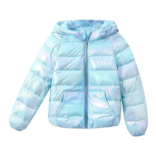 Kids Cute Snowsuit Boys/Girls Cotton Jacket Autumn/winter Solid Color Letter Printing Colorful Hooded (Blue, 3-4 Years)